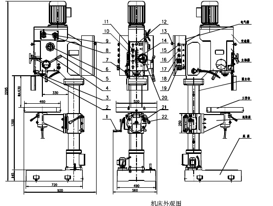 Z5040立式钻床外观图